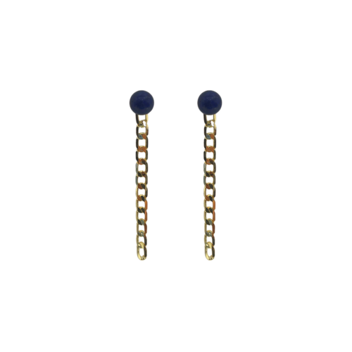 Brinco Apreciar - Sodalita e banho de ouro