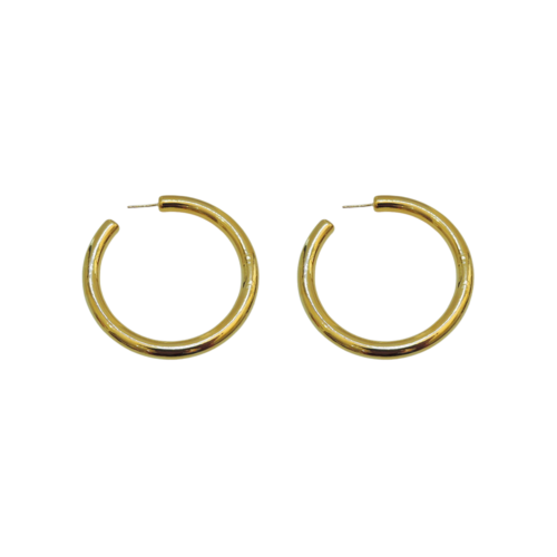 Brinco Paisagem - argola no banho de ouro