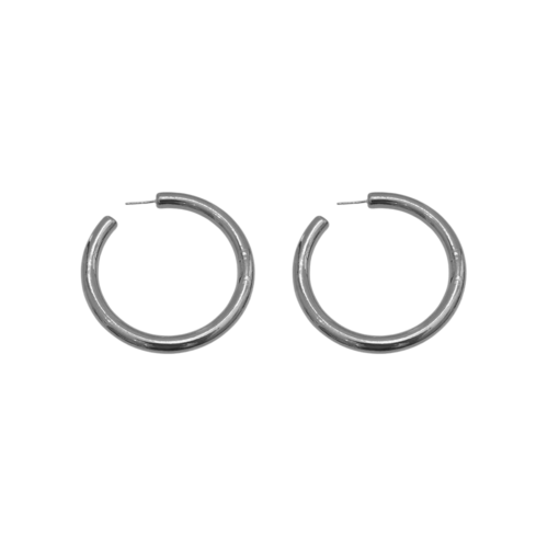 Brinco Paisagem - argola no banho de prata