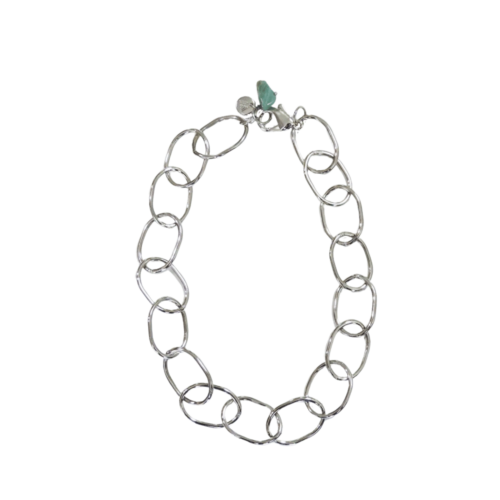 Colar Essencial - banho de prata e pedra Amazonita