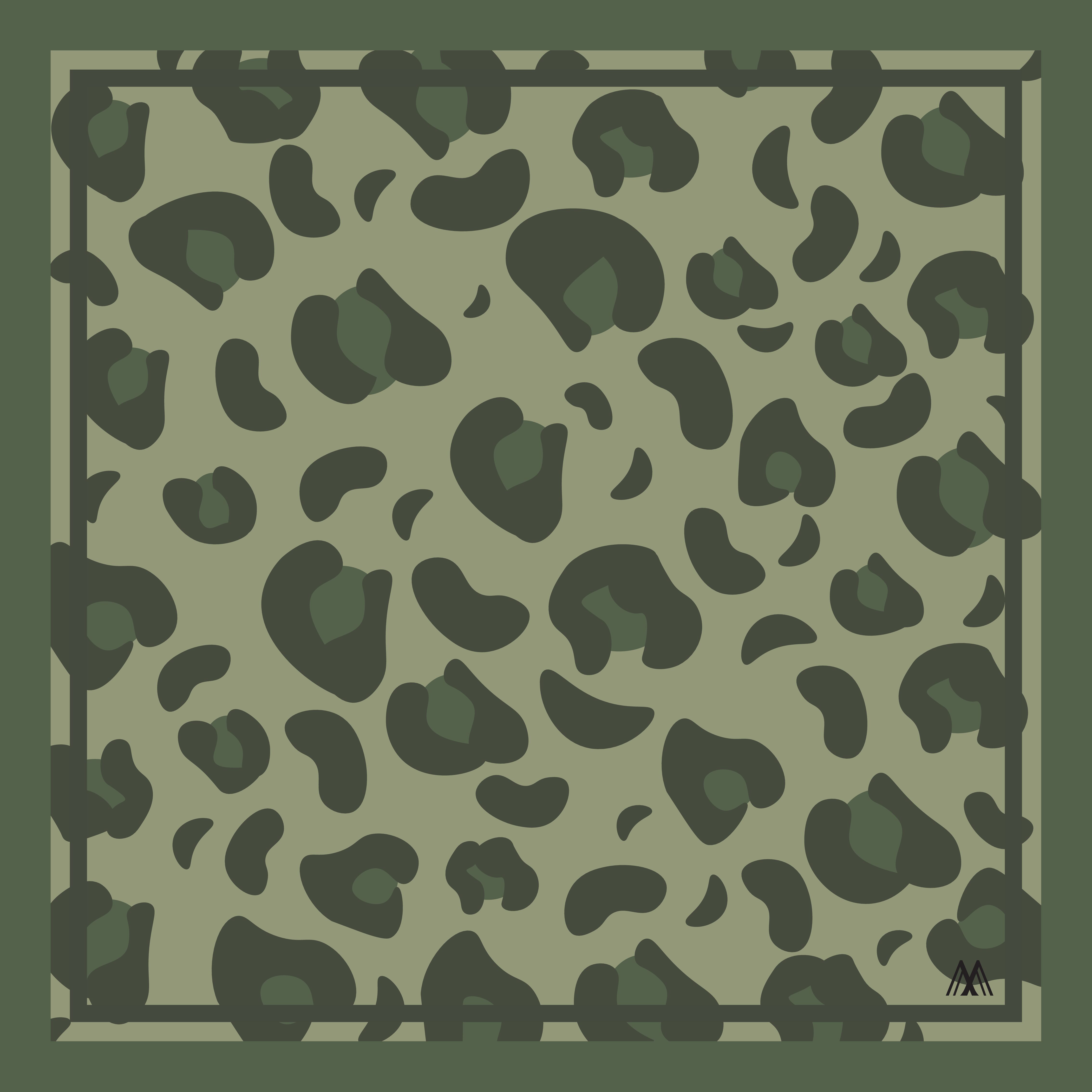 Lenço Cida - estampa onça verde