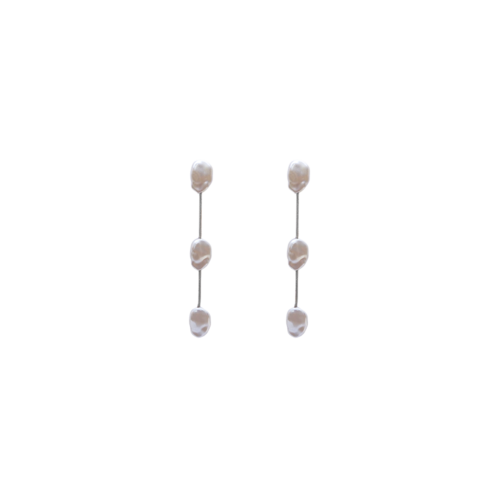 Brinco Luciana - pérolas e banho de prata