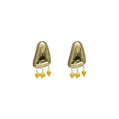 Brinco Alessandra - pérola shell e banho de ouro