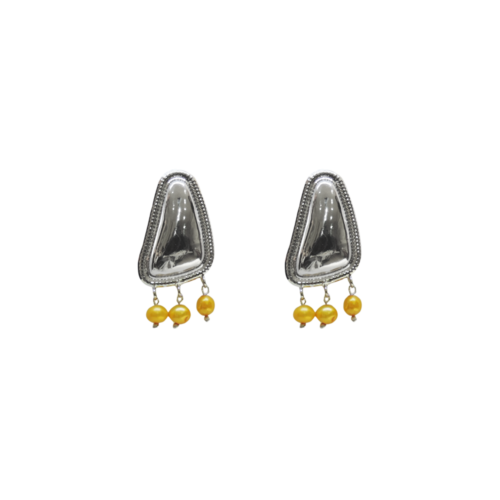 Brinco Mariana - pérola shell e banho de prata