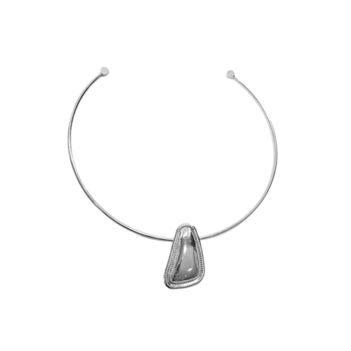 Choker Mariana- orgânica no banho de prata