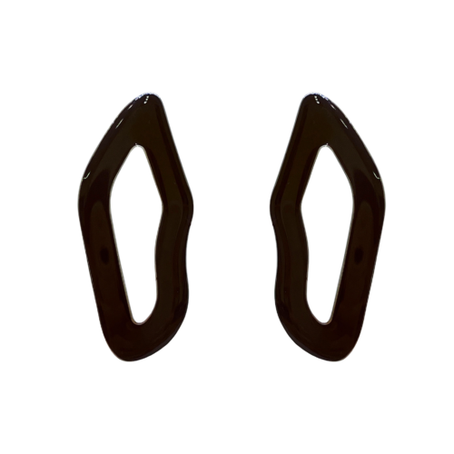 Brinco Avelã - marrom e banho de prata