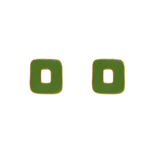 Brinco Ternura - verde e banho de ouro