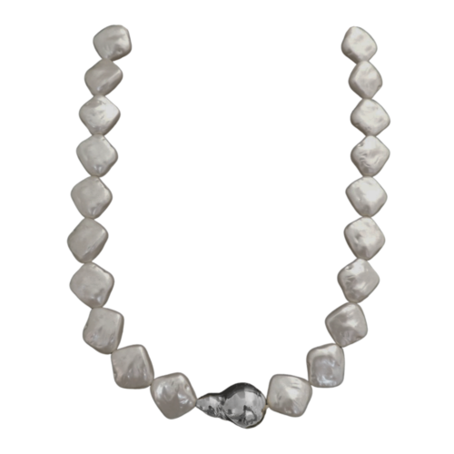 Colar Ocean - pérola no banho de prata