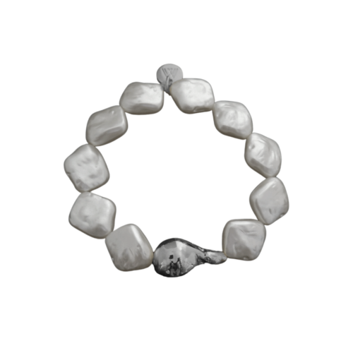 Pulseira Ocean - pérola no banho de prata