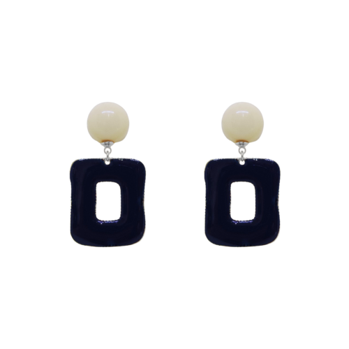 Brinco Amor-Próprio - esmaltação azul e banho de prata