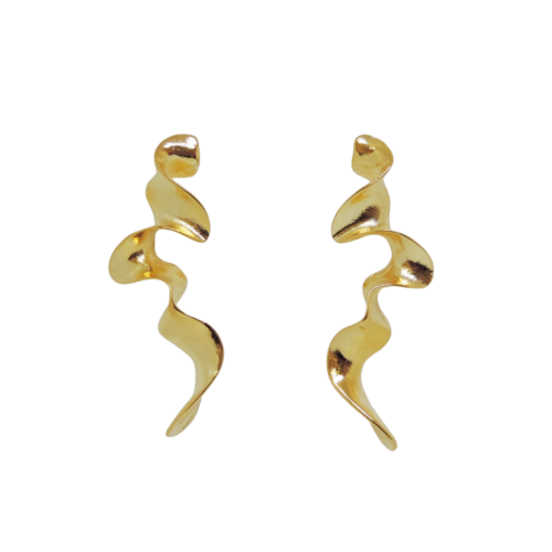 Brinco Acalento - orgânico no banho de ouro