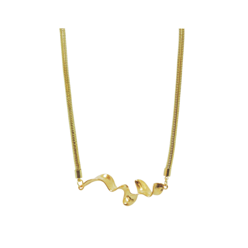 Colar Acalento - orgânico no banho de ouro