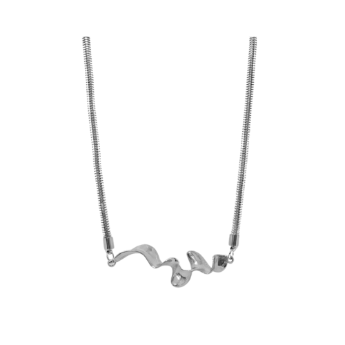 Colar Acalento - orgânico no banho de prata