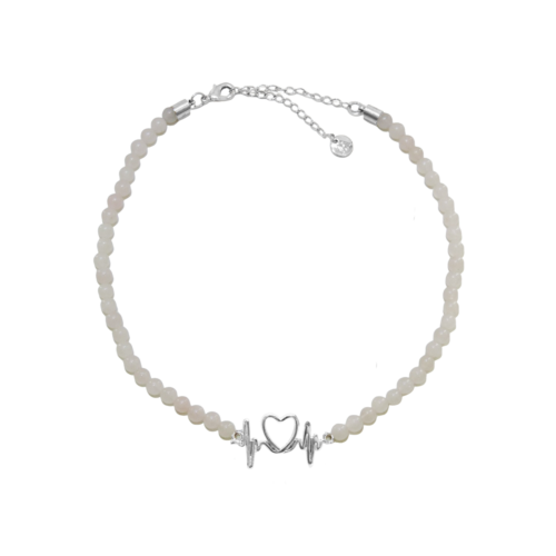 Colar Pulsar - quartzo rosa e banho de prata