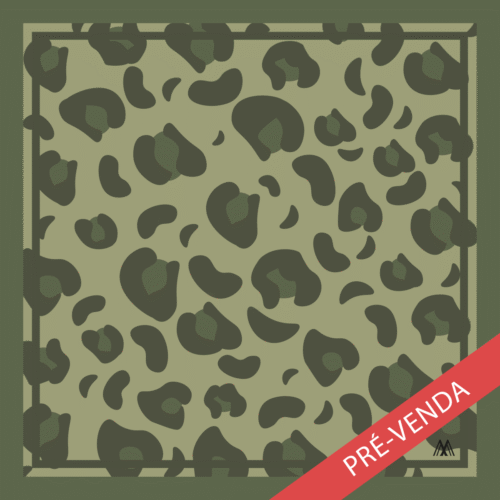 Lenço Cida - estampa onça verde