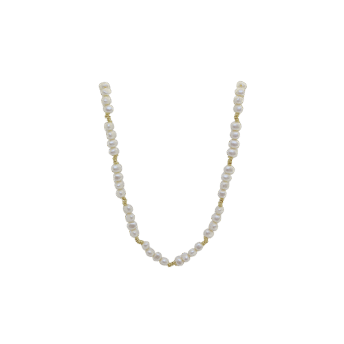 Colar Maré - pérola e banho de ouro