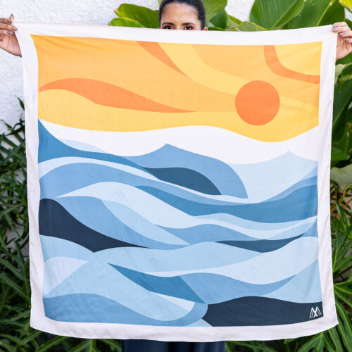 Lenço Verão - estampa sol e mar