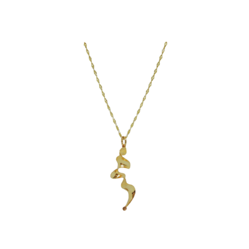 Colar Fluxo - orgânico no banho de ouro