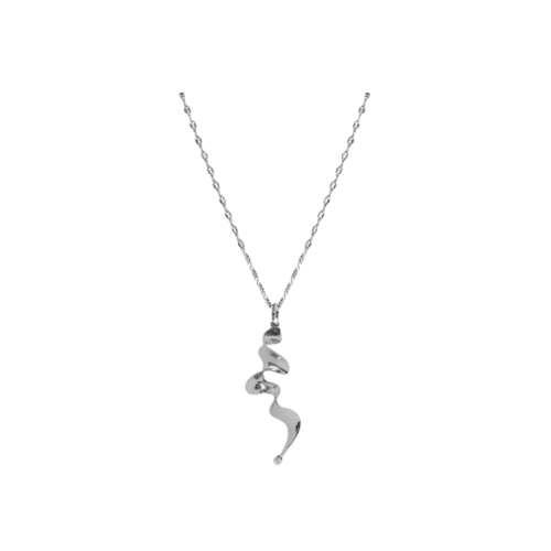 Colar Fluxo - orgânico no banho de prata