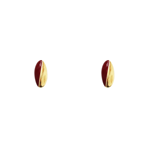 Brinco Astral - esmaltação vinho e banho de ouro