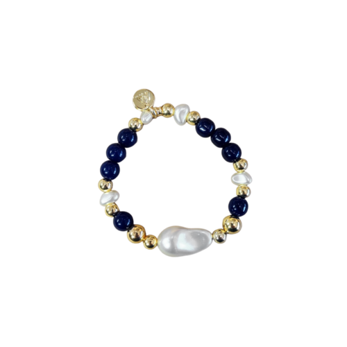 Pulseira Mar - azul marinho e pérola